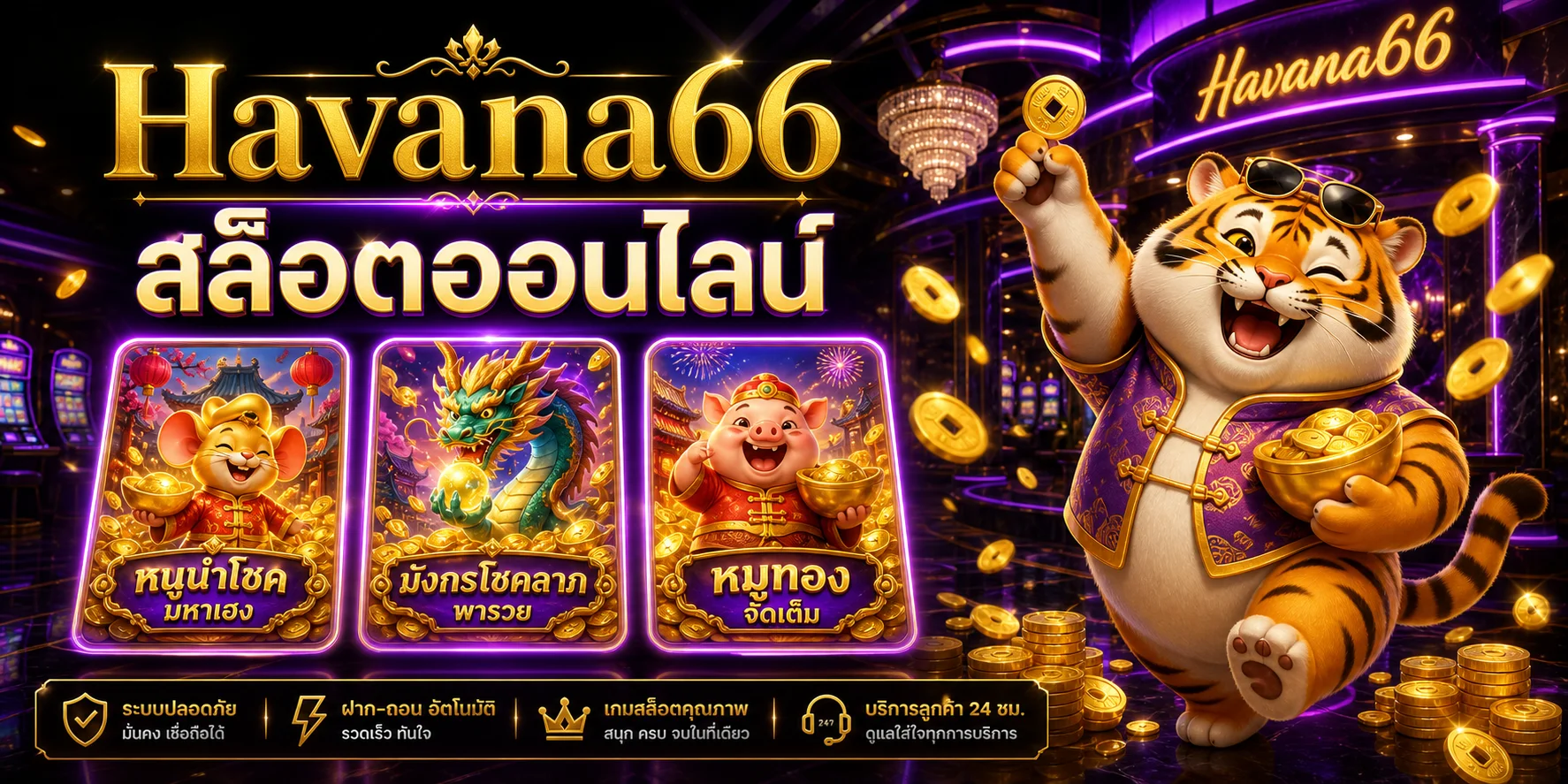 ภาพรวมสล็อตออนไลน์ Havana66 กับตัวละครเสือและการ์ดเกม